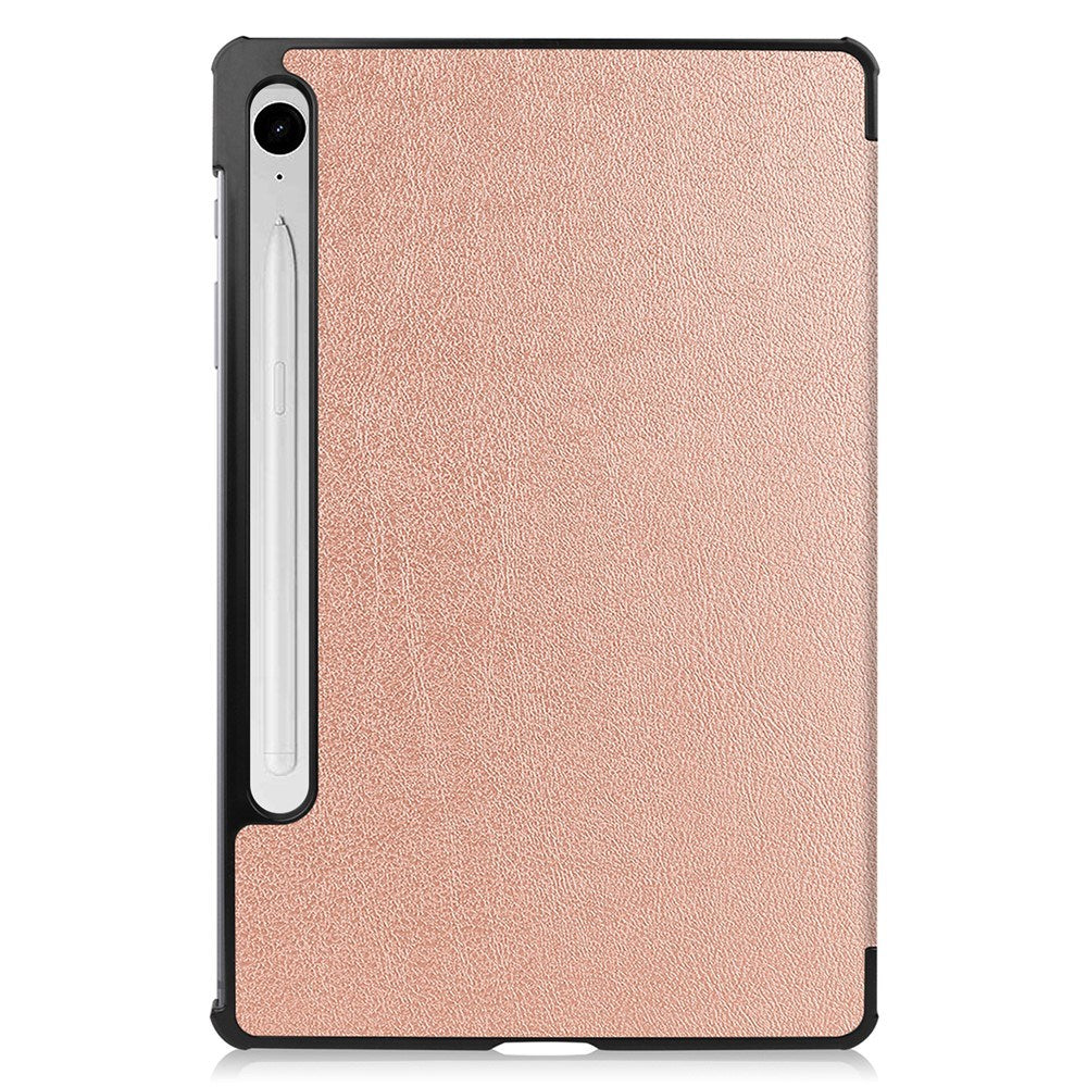 EIDERWOOD Samsung Galaxy Tab S11 / S10 Lite Tri-Fold Kunstlæder Flip Cover m. Stylus Pen Holder - Rose Gold
