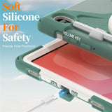 EIDERWOOD Samsung Galaxy Tab S11 Stødabsorberende Cover m. Roterbar Ståfunktion & Velcrostrop - Grøn