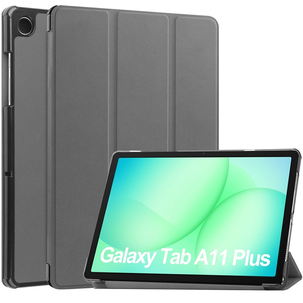Samsung Galaxy Tab A11+ (Plus) EIDERWOOD Kunstlæder Tablet Cover m. Standerfunktion - Grå