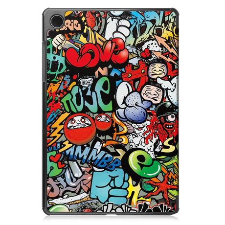 Samsung Galaxy Tab A11+ (Plus) EIDERWOOD Kunstlæder Tablet Cover m. Motiv - Graffiti
