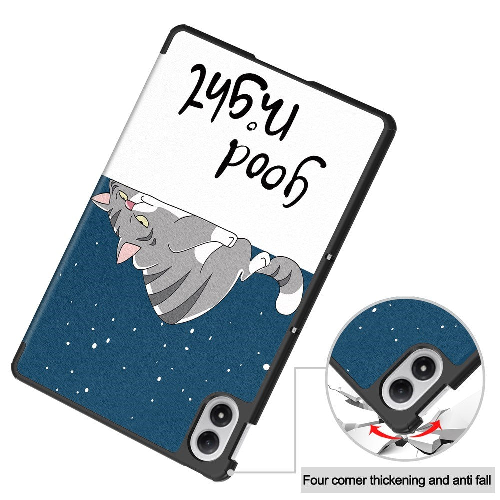 EIDERWOOD Xiaomi Redmi Pad 2 Pro Kunstlæder Tablet Cover m. Motiv - Sovende Kat