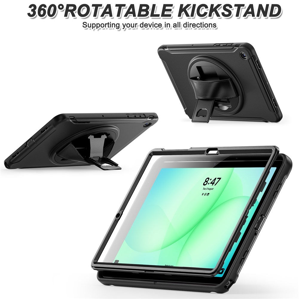 Samsung Galaxy Tab A11+ (Plus) EIDERWOOD Stødabsorberende Cover m. Roterbar Ståfunktion - Sort
