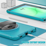 Samsung Galaxy Tab A11+ (Plus) EIDERWOOD Stødabsorberende Cover m. Roterbar Ståfunktion - Petroleumsblå