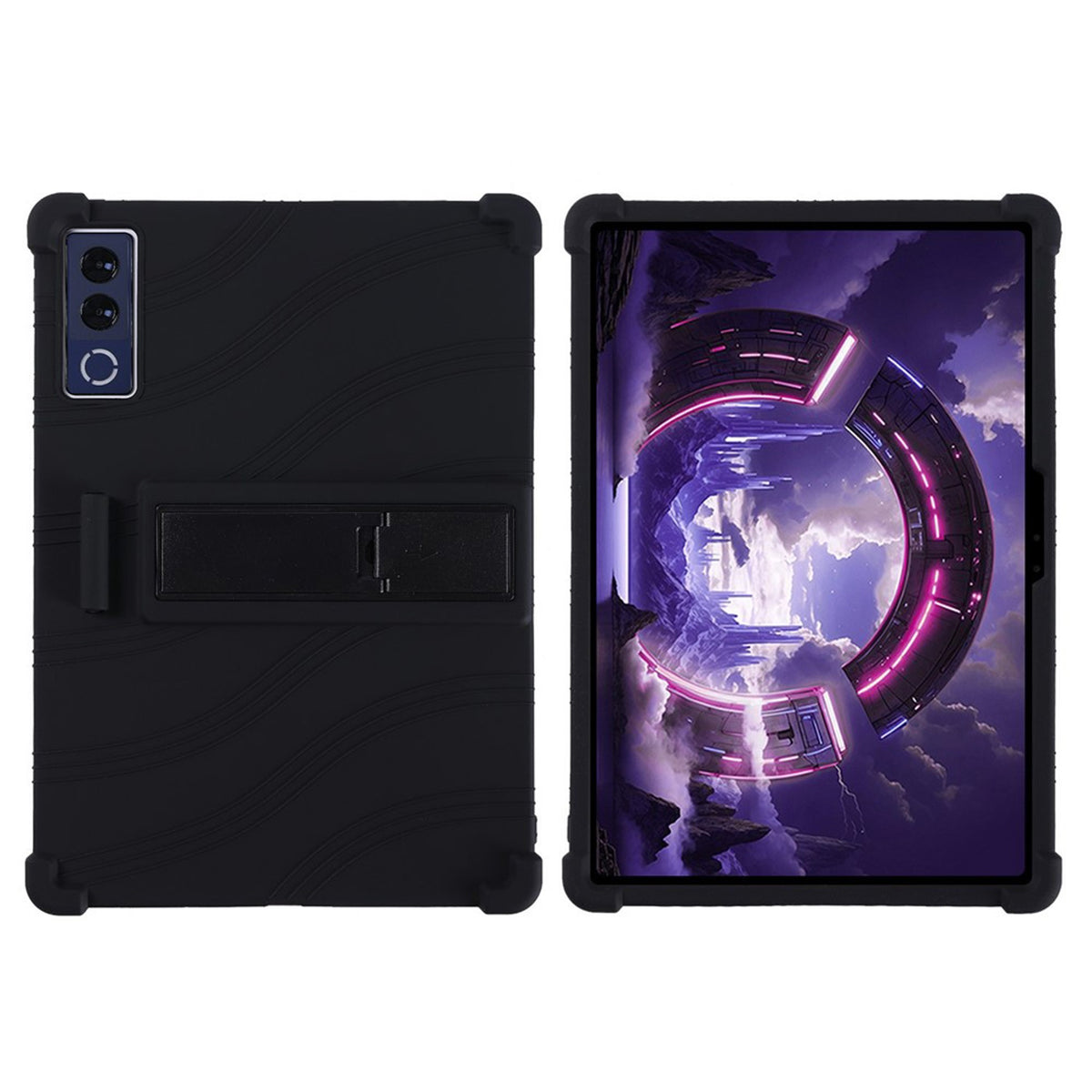 Lenovo Yoga Tab Plus Gen 2 13" EIDERWOOD Håndværker Silikone Cover m. Justerbar Kickstand & Stødabsorberende Hjørner - Sort