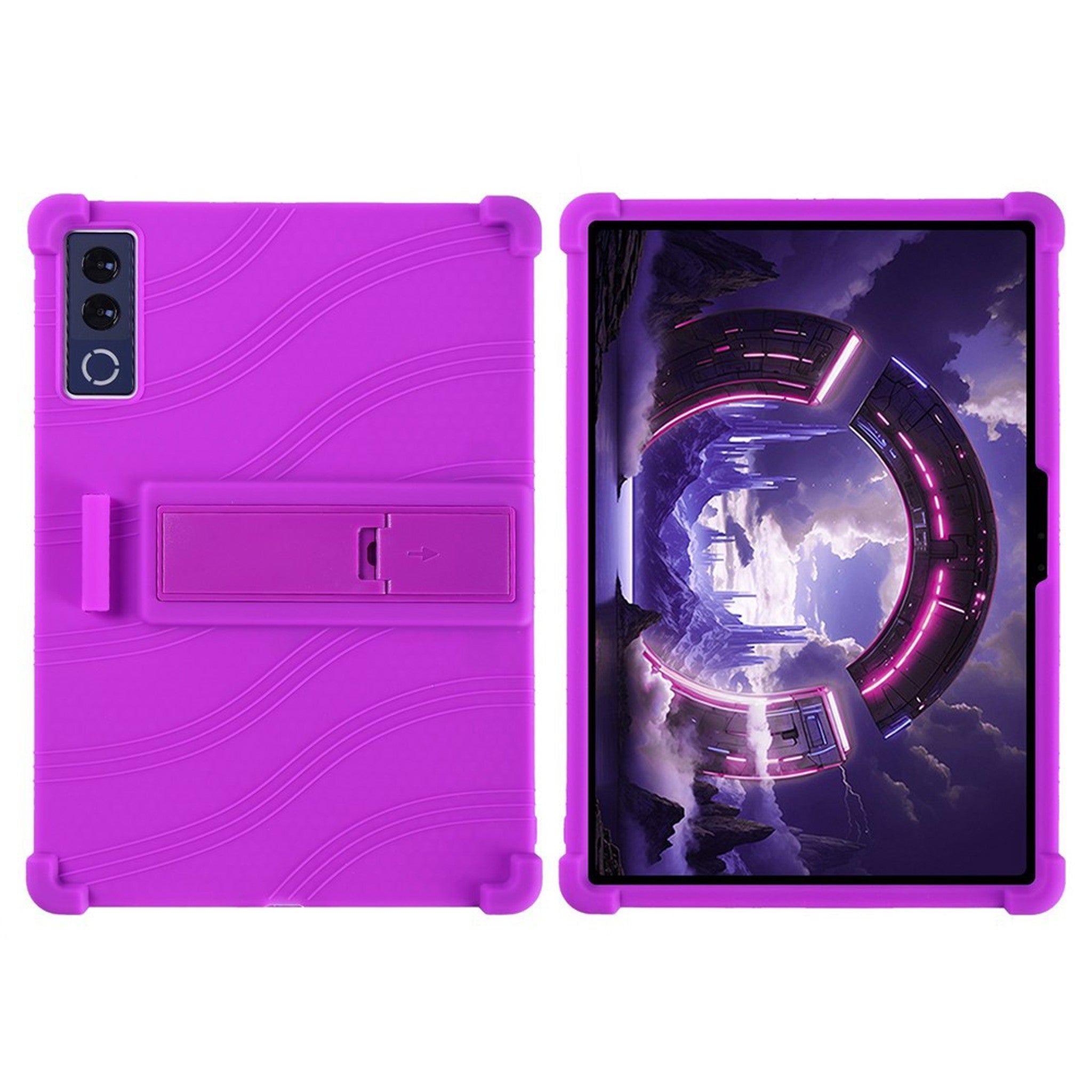 Lenovo Yoga Tab Plus Gen 2 13" EIDERWOOD Håndværker Silikone Cover m. Justerbar Kickstand & Stødabsorberende Hjørner - Lilla