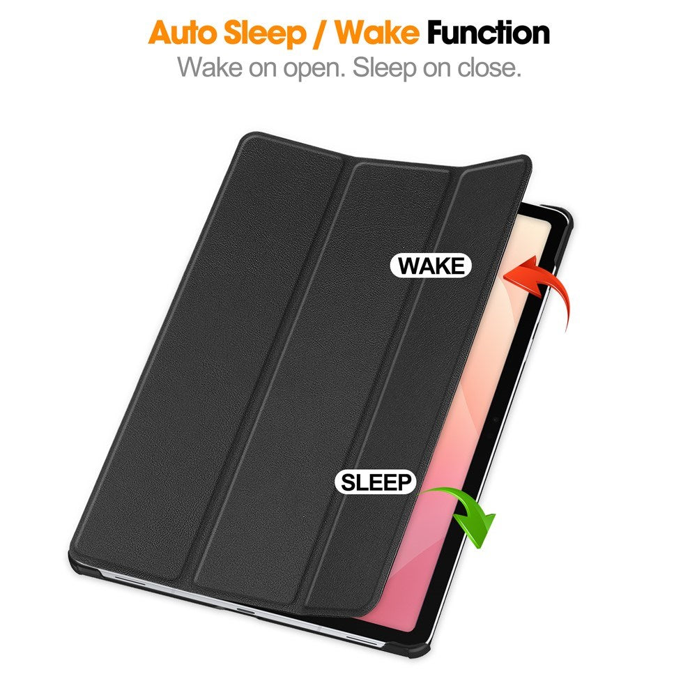 EIDERWOOD Samsung Galaxy Tab S12+ (Plus) Kunstlæder Tablet Cover m. Standerfunktion - Sort