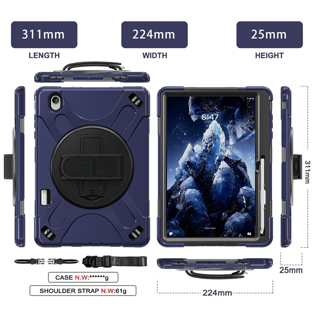 Samsung Galaxy Tab S12+ (Plus) EIDERWOOD Hybrid Cover m. Kickstand - Mørkeblå