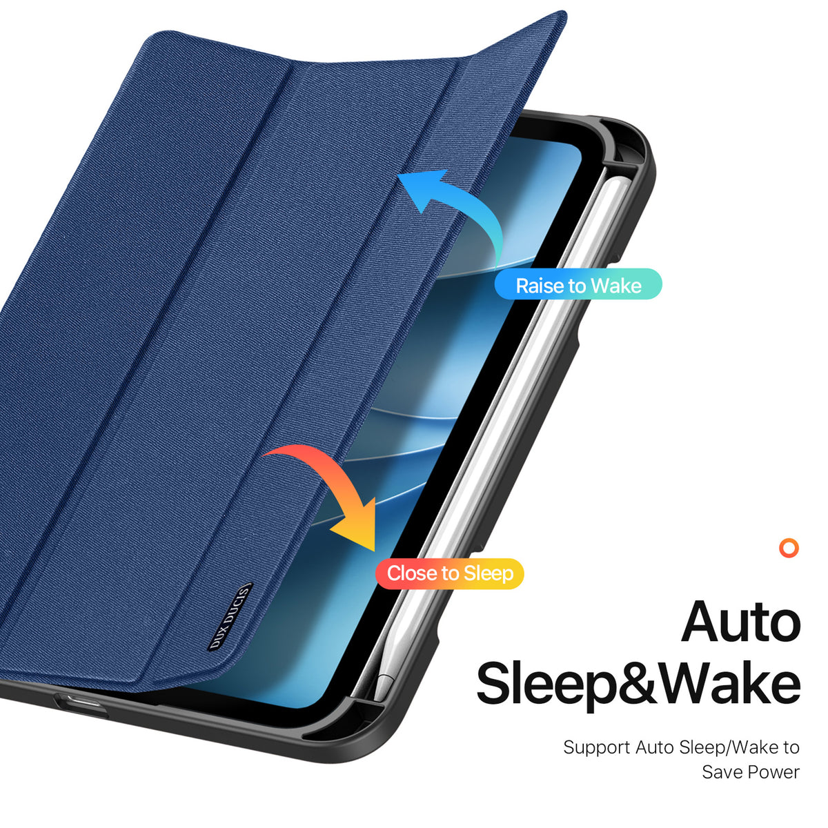 iPad Mini (2026) 8. Gen. DUX DUCIS DOMO Tri-Fold Kunstlæder Flip Cover m. Ståfunktion - Blå