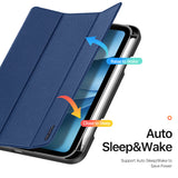 iPad Mini (2026) 8. Gen. DUX DUCIS DOMO Tri-Fold Kunstlæder Flip Cover m. Ståfunktion - Blå