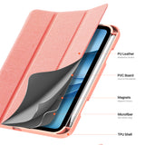 iPad Mini (2026) 8. Gen. DUX DUCIS DOMO Tri-Fold Kunstlæder Flip Cover m. Ståfunktion - Lyserød