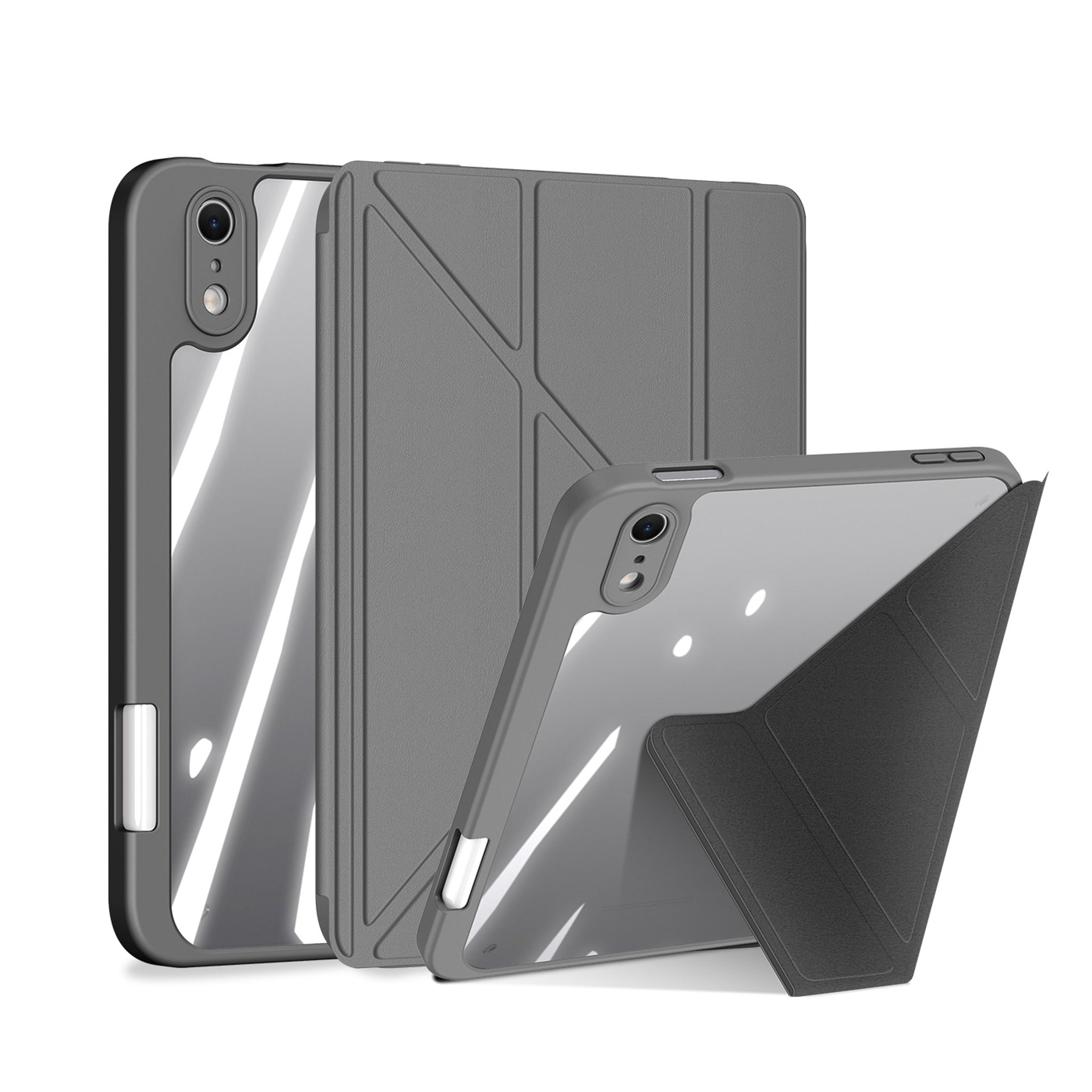 iPad Mini (2026) 8. Gen. DUX DUCIS MAGI Origami Hybrid Kunstlæder Flip Cover m. Ståfunktion - Grå