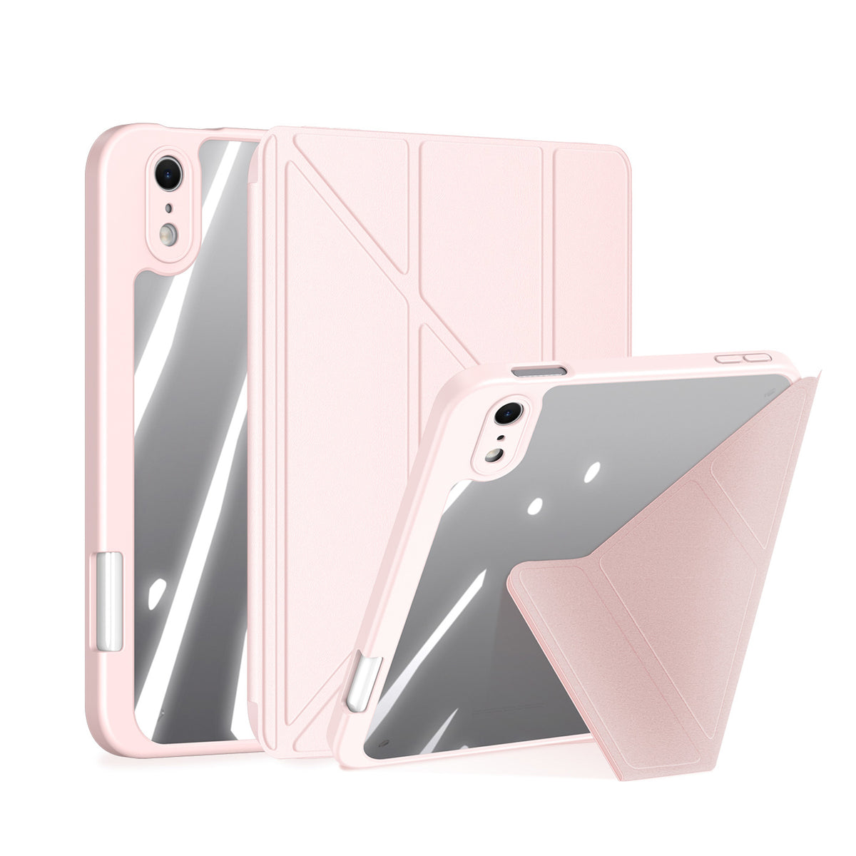 iPad Mini (2026) 8. Gen. DUX DUCIS MAGI Origami Hybrid Kunstlæder Flip Cover m. Ståfunktion - Lyserød