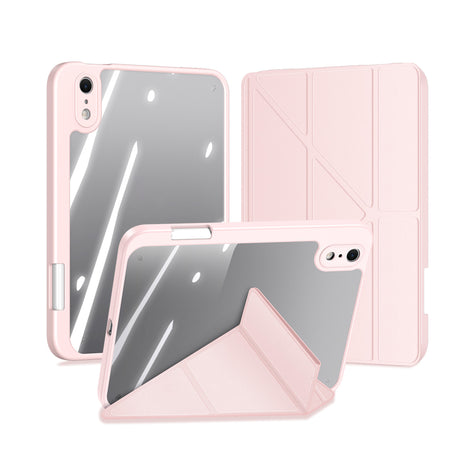 iPad Mini (2026) 8. Gen. DUX DUCIS MAGI Origami Hybrid Kunstlæder Flip Cover m. Ståfunktion - Lyserød