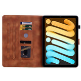 iPad Mini (2026) 8. Gen. EIDERWOOD Kunstlæder Flip Cover - Blomster Tekstureret - Brun