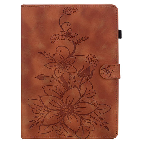 iPad Mini (2026) 8. Gen. EIDERWOOD Kunstlæder Flip Cover - Blomster Tekstureret - Brun