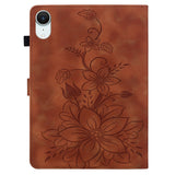 iPad Mini (2026) 8. Gen. EIDERWOOD Kunstlæder Flip Cover - Blomster Tekstureret - Brun