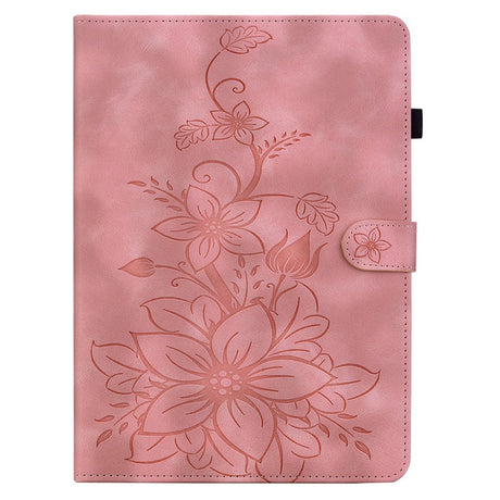 iPad Mini (2026) 8. Gen. EIDERWOOD Kunstlæder Flip Cover - Blomster Tekstureret - Lyserød