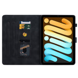 iPad Mini (2026) 8. Gen. EIDERWOOD Kunstlæder Flip Cover - Blomster Tekstureret - Sort