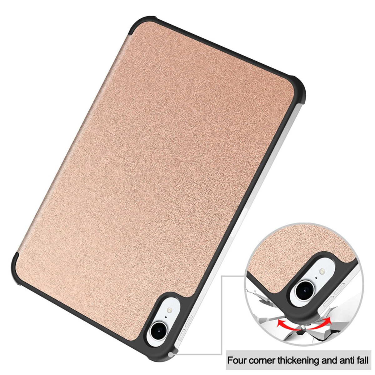 iPad Mini (2026) 8. Gen. EIDERWOOD Kunstlæder Flip Cover m. Ståfunktion - Rose Gold