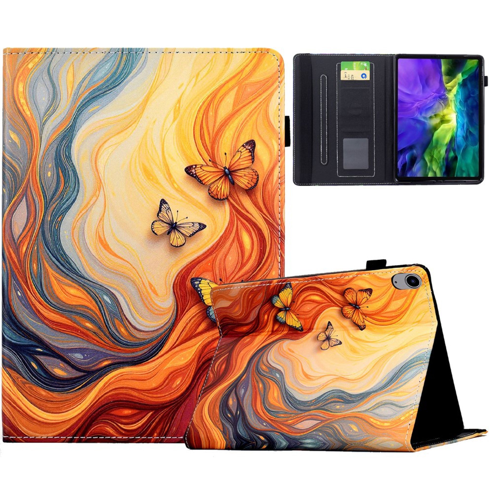 iPad Mini (2026) 8. Gen. EIDERWOOD Kunstlæder Flip Cover - Kortholder - Sommerfugle