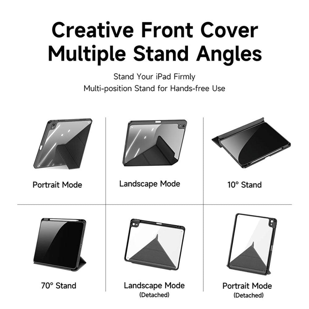 iPad 11" (2025) / iPad 10.9" (2024/2022) PU-skinn / plastdeksel - DUX DUCIS MAGI-serien - Gjennomsiktig / Svart