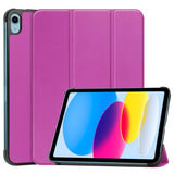 Apple iPad 11" (2025) / iPad 10,9" (2024/2022) Leather Flip Cover m. Stativ - Lilla