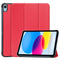 Apple iPad 11" (2025) / iPad 10,9" (2024/2022) Leather Flip Cover m. Stativ - Rød
