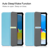 Apple iPad 11" (2025) / iPad 10,9" (2024/2022) Leather Flip Cover m. Stativ - Himmelblå