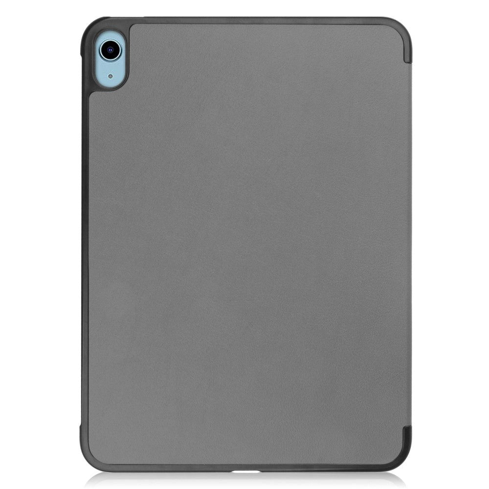 Apple iPad 11" (2025) / iPad 10,9" (2024/2022) Leather Flip Cover m. Stativ - Grå