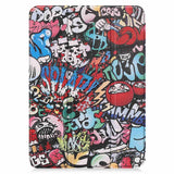 iPad 11" (2025) / iPad 10,9" (2024/2022) Leather Flip Cover m. Tri-fold stativ - Graffiti