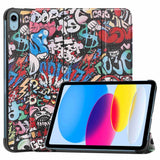 iPad 11" (2025) / iPad 10,9" (2024/2022) Leather Flip Cover m. Tri-fold stativ - Graffiti