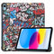 iPad 11" (2025) / iPad 10,9" (2024/2022) Leather Flip Cover m. Tri-fold stativ - Graffiti