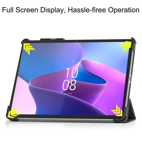 Lenovo Tab P11 Pro Gen. 2 Tri-Fold Leather Flip Cover - Svart