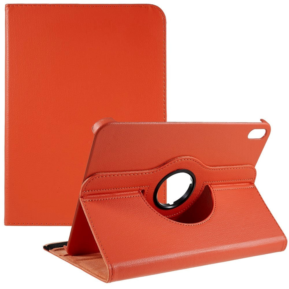 EIDERWOOD iPad 11" (2025) / iPad 10,9" (2024/2022) Classic Leather Flip Cover m. 360⁰ Stående funksjon - oransje