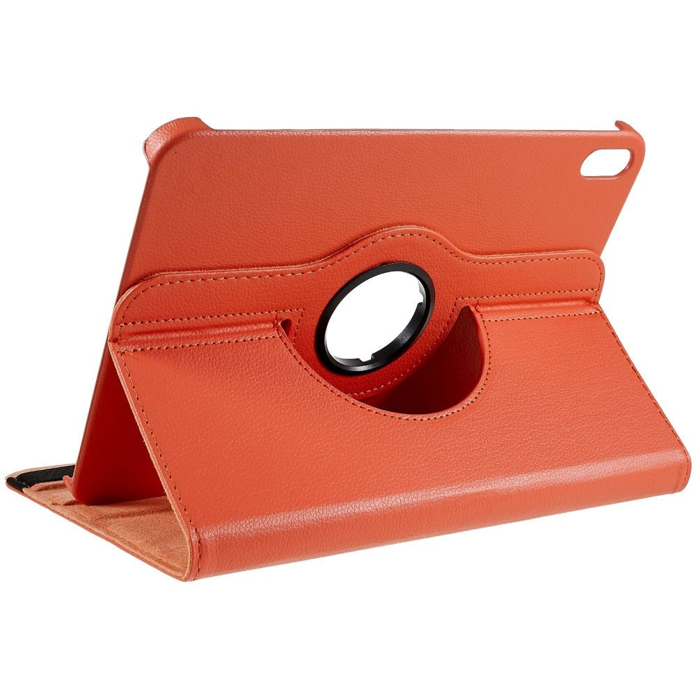 EIDERWOOD iPad 11" (2025) / iPad 10,9" (2024/2022) Classic Leather Flip Cover m. 360⁰ Stående funksjon - oransje