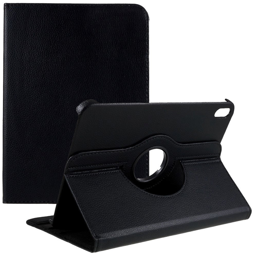 EIDERWOOD iPad 11" (2025) / iPad 10,9" (2024/2022) Classic Leather Flip Cover m. 360⁰ Stativfunksjon - Svart