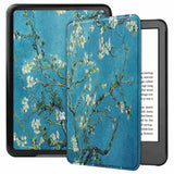 Amazon Kindle 11. generasjon (2022) Faux Leather Flip Cover m. Søvnfunksjon - Blomstergrener
