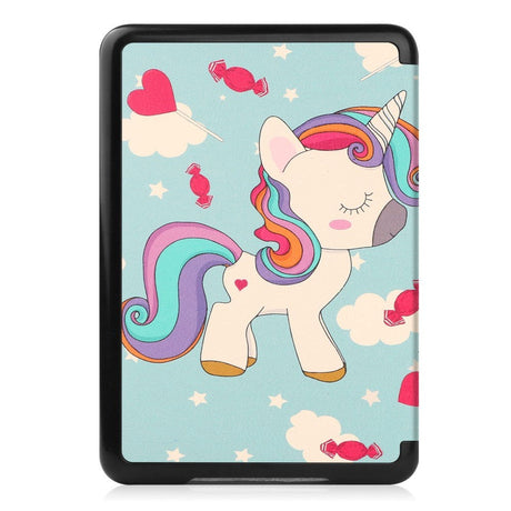 Amazon Kindle 11. generasjon (2022) Faux Leather Flip Cover m. Søvnfunksjon - Unicorn