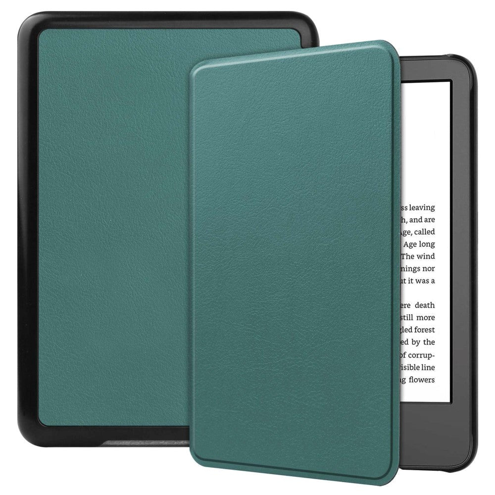 Amazon Kindle 11th Generation (2022) Leather Flip Cover m. Søvnfunksjon - Grønn