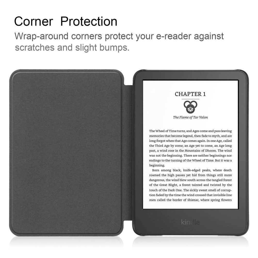 Amazon Kindle 11th Generation (2022) Leather Flip Cover m. Søvnfunksjon - Grønn