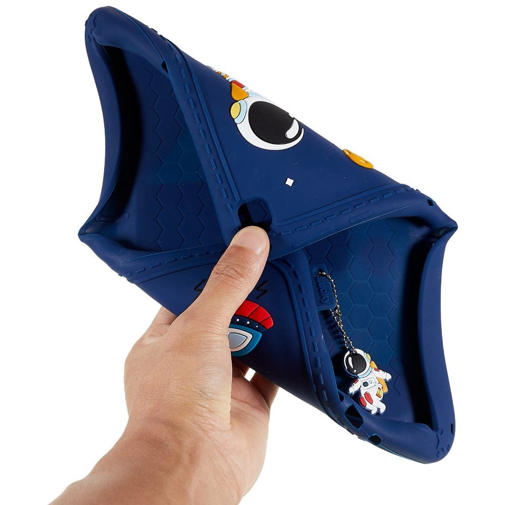 EIDERWOOD Samsung Galaxy Tab S6 Lite (2020-2024) Bakdeksel for barn m. Stativ og tegneserie - mørkeblå