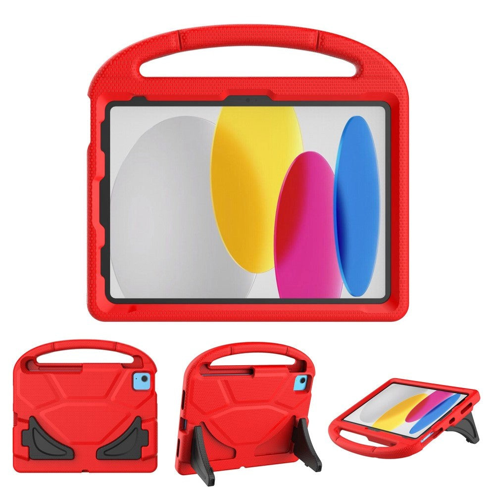 iPad 11" (2025) / iPad 10,9" (2024/2022) EVA Foam Kids Cover m. Stativ - Rød