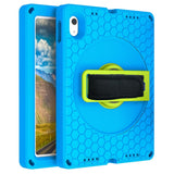 iPad 11" (2025) / iPad 10,9" (2024/2022) EVA-skumbakdeksel m. Stativ, håndholder &amp; skulderstropp - blå