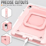 iPad 11" (2025) / iPad 10.9" (2024/2022) Tough Silikone Cover m. 360 Graders Fod & Bærestrop - Rose Gold