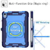 iPad 11" (2025) / iPad 10,9" (2024/2022) Tøft silikondeksel m. 360 graders fot &amp; bærestropp - blå