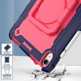 iPad 11" (2025) / iPad 10,9" (2024/2022) Tøft silikondeksel m. 360 graders fot &amp; bærestropp - rosa / blå