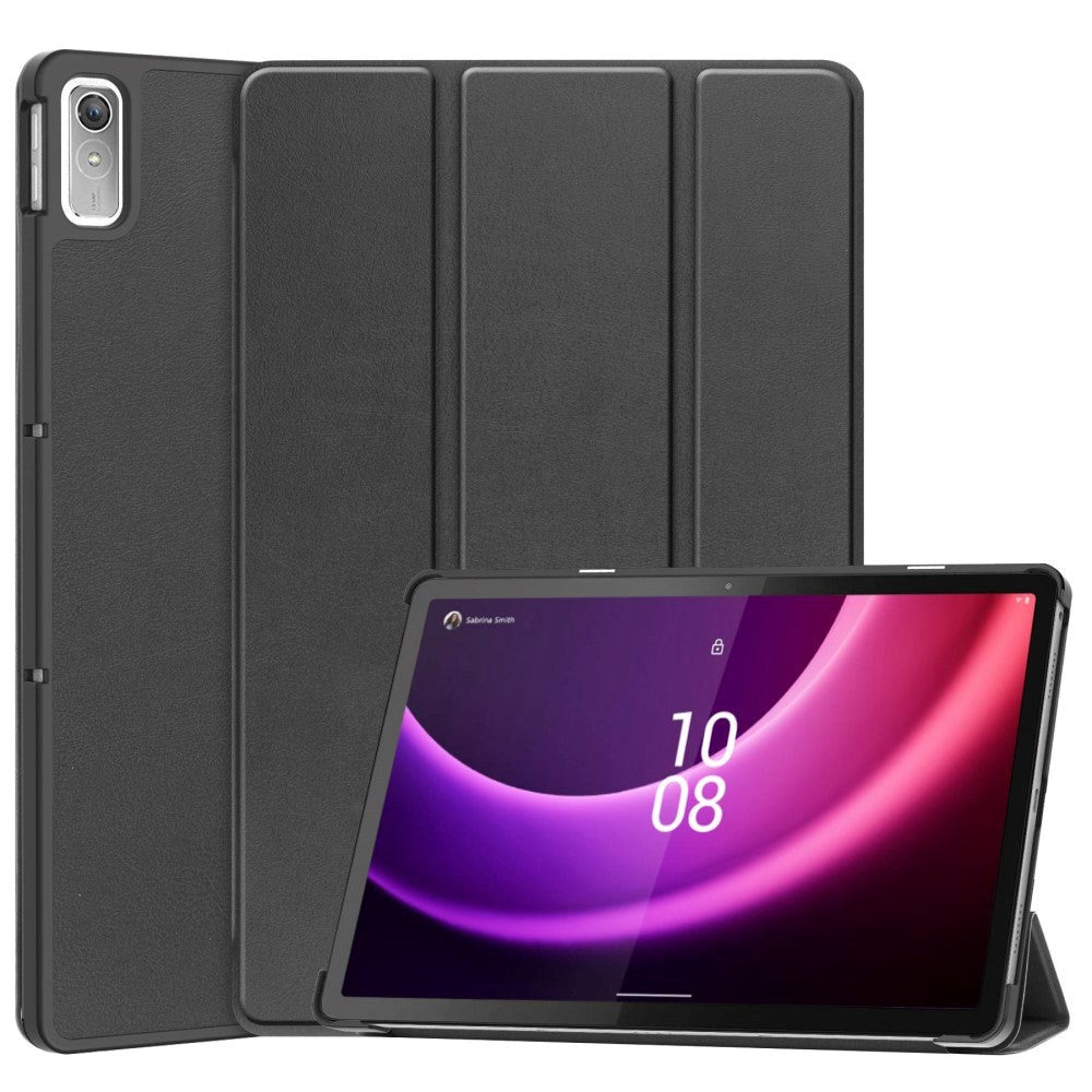 Lenovo Tab P11 Gen. 2 Tri-fold Leather Flip Cover m. Sleep Function - Svart