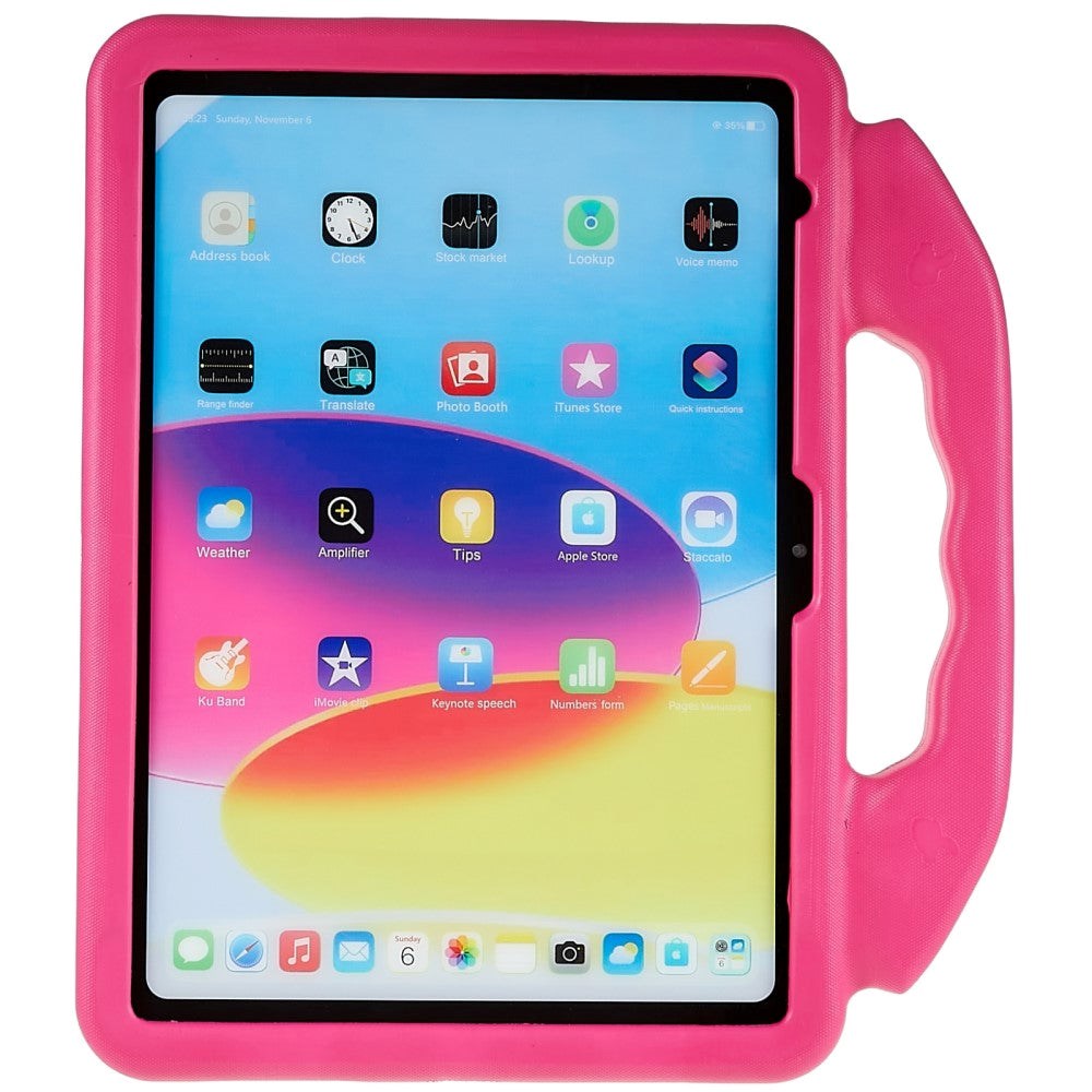 iPad 11" (2025) / iPad 10.9" (2024/2022) Børne cover - Thumb Kickstand Bagside Cover - Pink