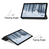 EIDERWOOD Nokia T21 Tri-Fold Leather Flip Cover m. Stativfunksjon - Sort