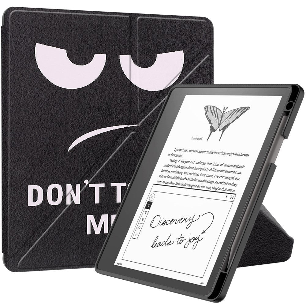 Amazon Kindle Scribe 11. generasjon (2022) Origami Leather Flip Cover m. Penneholder - "Ikke rør meg"